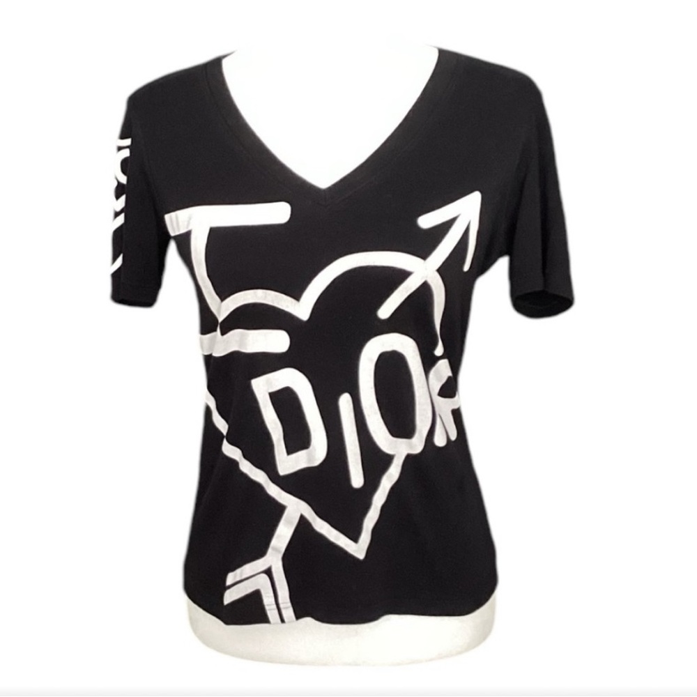 Christian Dior by John Galliano I Love Dior V-Neck Y2K Top